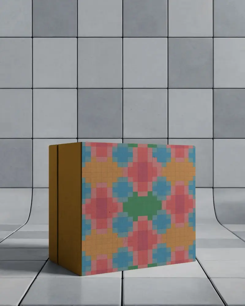 Modern Minimalist Box Mockup On Tiled Background For Product Showcase And Design Demo