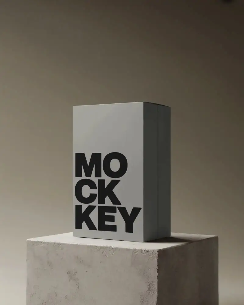 Minimalistic Box Mockup For Branding Packaging Design Presentation Podium Display