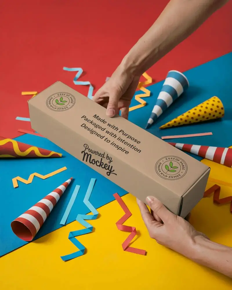 Sleek Narrow Packaging Box Mockup For Elegant Presentations And Brand Showcasing