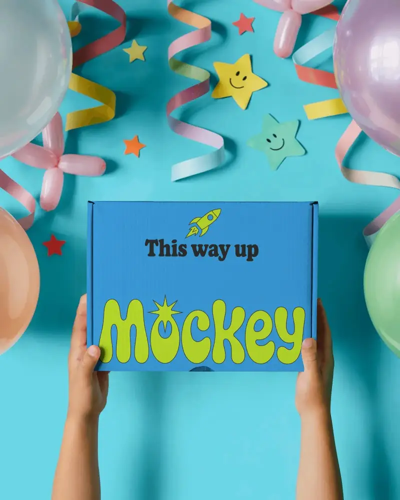 Hands Holding Plain Box Mockup For Celebration Gift Packaging Custom Design Showcase