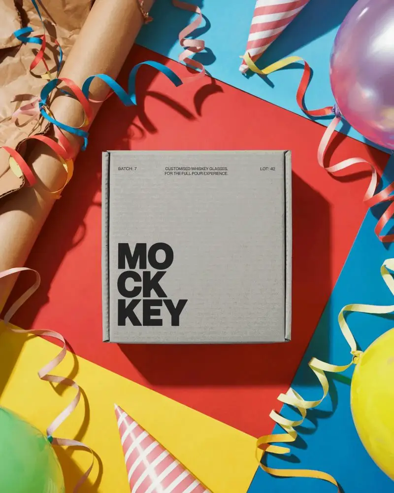 Premium Craft Packaging Box Mockup For Gift And Party Supplies With Secure Flap Design