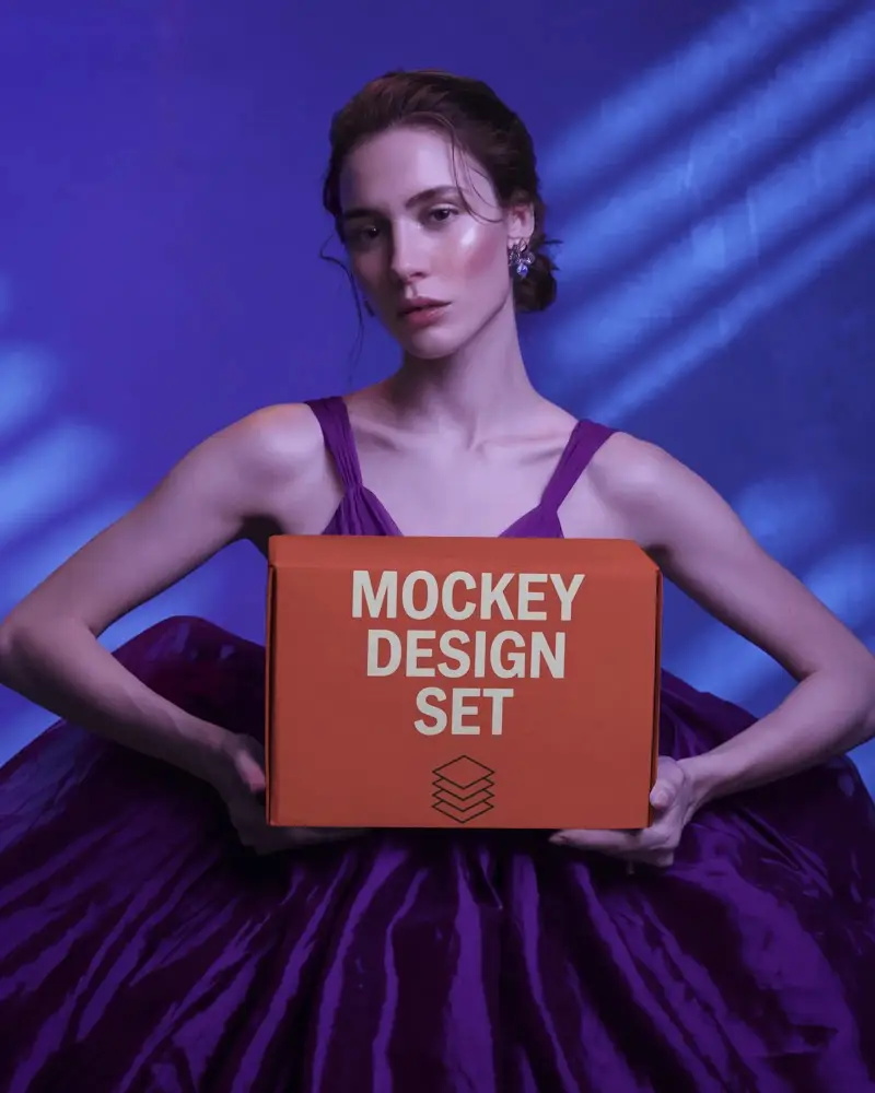 Elegant Modern Fashion Box Mockup For Luxury Gift Packaging And Brand Presentation
