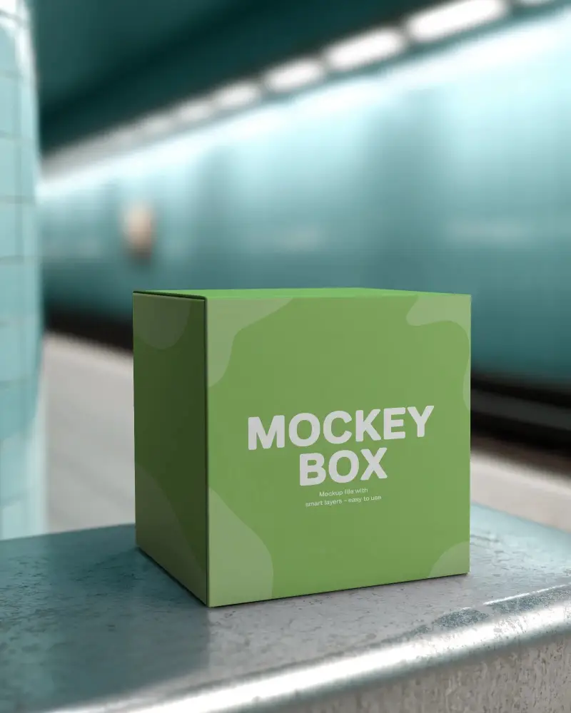 Modern Simple Square Box Mockup For Cosmetic Or Gift Packaging Design Showcase