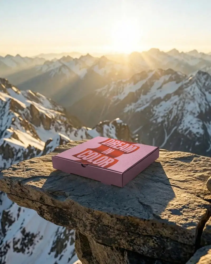 Premium Packaging Box Mockup On Natural Mountain Rock Cliff Ideal For Brand Display