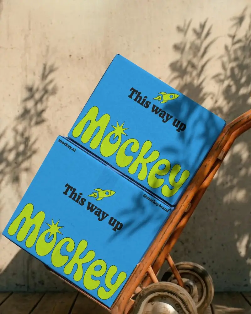 Durable Hand Truck With Stack Of Packed Box Mockup Ready For Transport And Safe Delivery