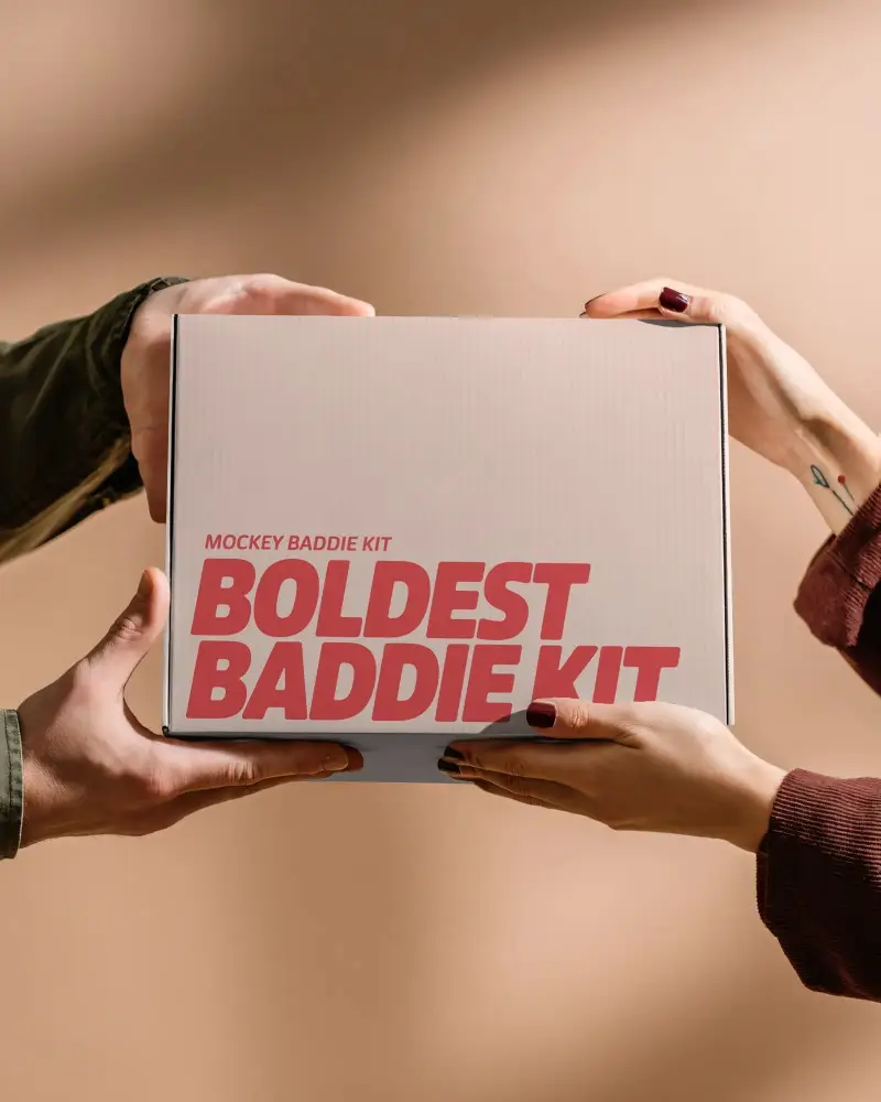 Hands Holding Plain Box Mockup For Product Packaging And Creative Branding Purposes