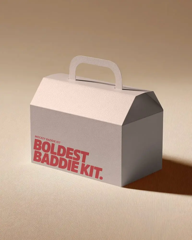 Portable Handle Box Mockup For Custom Packaging Design And Print Presentation