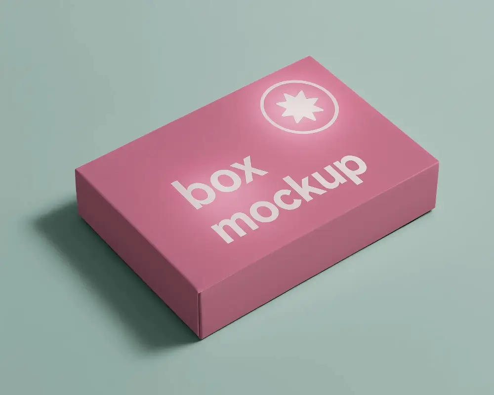 Box Mockup Top Angle On Soft Pastel Green Background Subtle Shadows Clean And Minimal Design