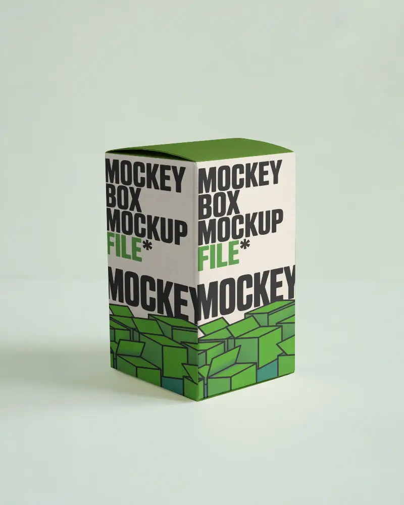 tall-rectangular-box-mockup-closed-lid-clean-light-green-background-simple-style