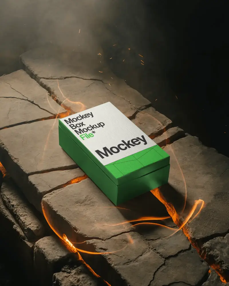 fiery-stone-surface-box-mockup-dramatic-sparks-industrial-branding-scene-creative