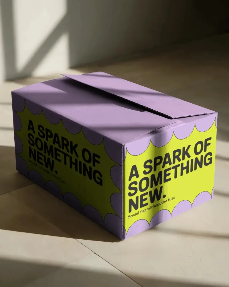 Angled Shadow Play Large Shipping Box Mockup Minimal Floor Lighting Effect