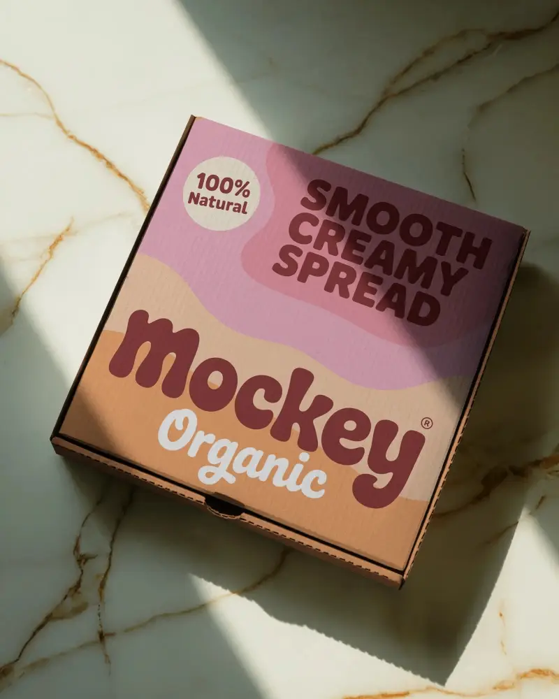 Cardboard Pizza Box Mockup On Marble Surface With Sunlight And Shadows For Luxury Branding