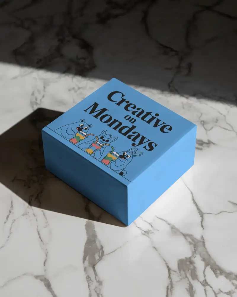 Cuboid Box Mockup On Marble Floor With Sunlight Contrast For Modern Premium Packaging