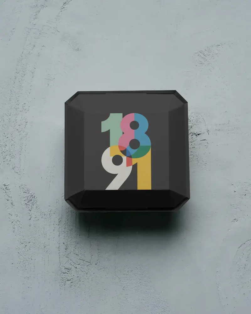 Burger Box Mockup On Gray Background With Angular Edges And Modern Luxury Style