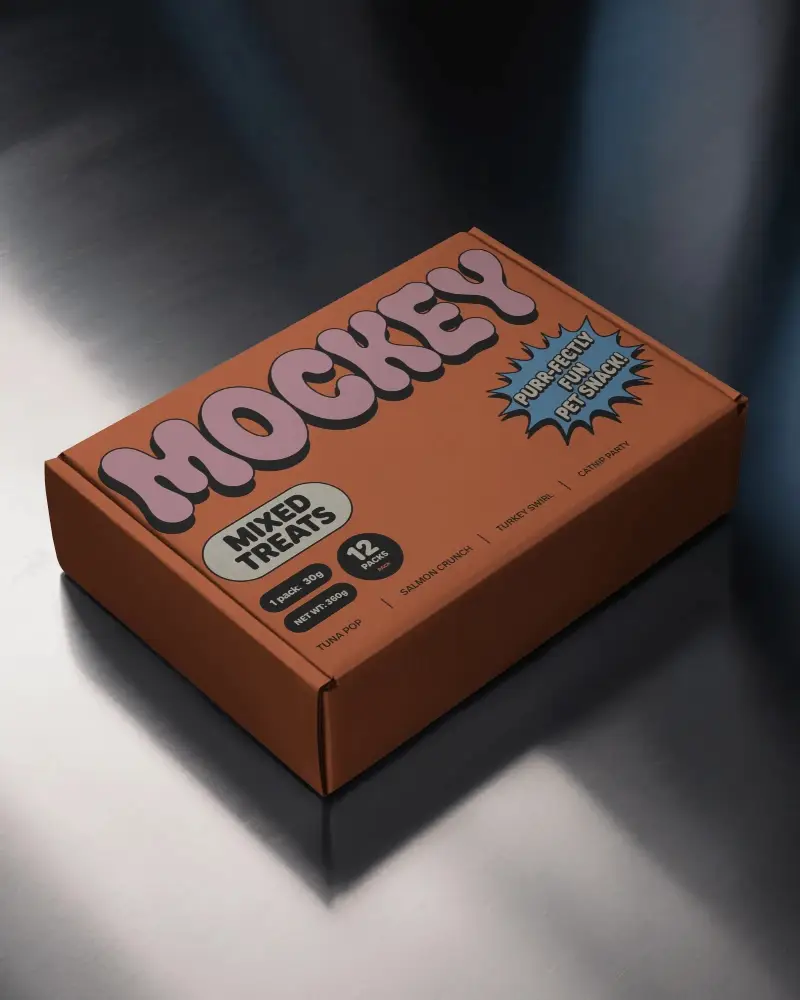 Sleek Mailer Box Mockup On Metallic Surface With Reflections For Modern Brand Packaging Design