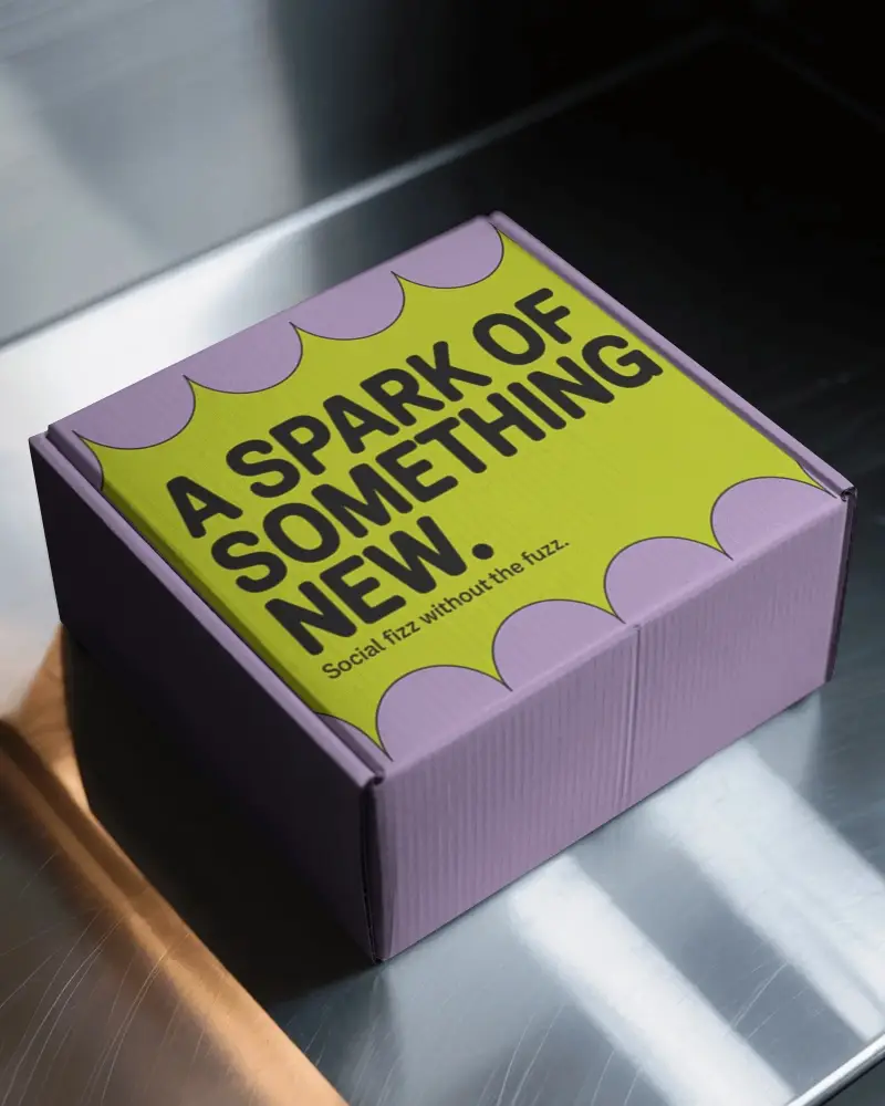 Cardboard Box Mockup On Polished Metal Surface With Light Reflection For Premium Packaging