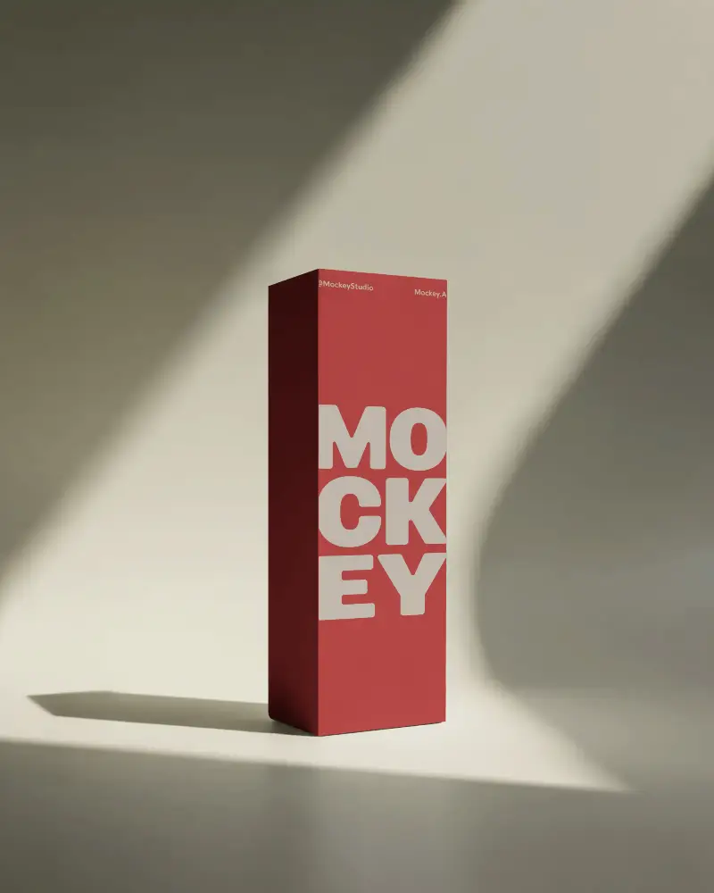 tall-box-mockup-with-spotlight-on-beige-background-for-luxury-minimalist-packaging