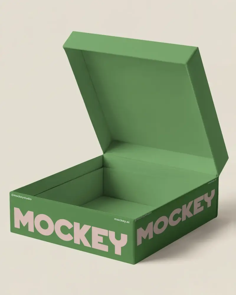 Luxury Gift Box Mockup With Open Lid For Custom Packaging Design Presentation