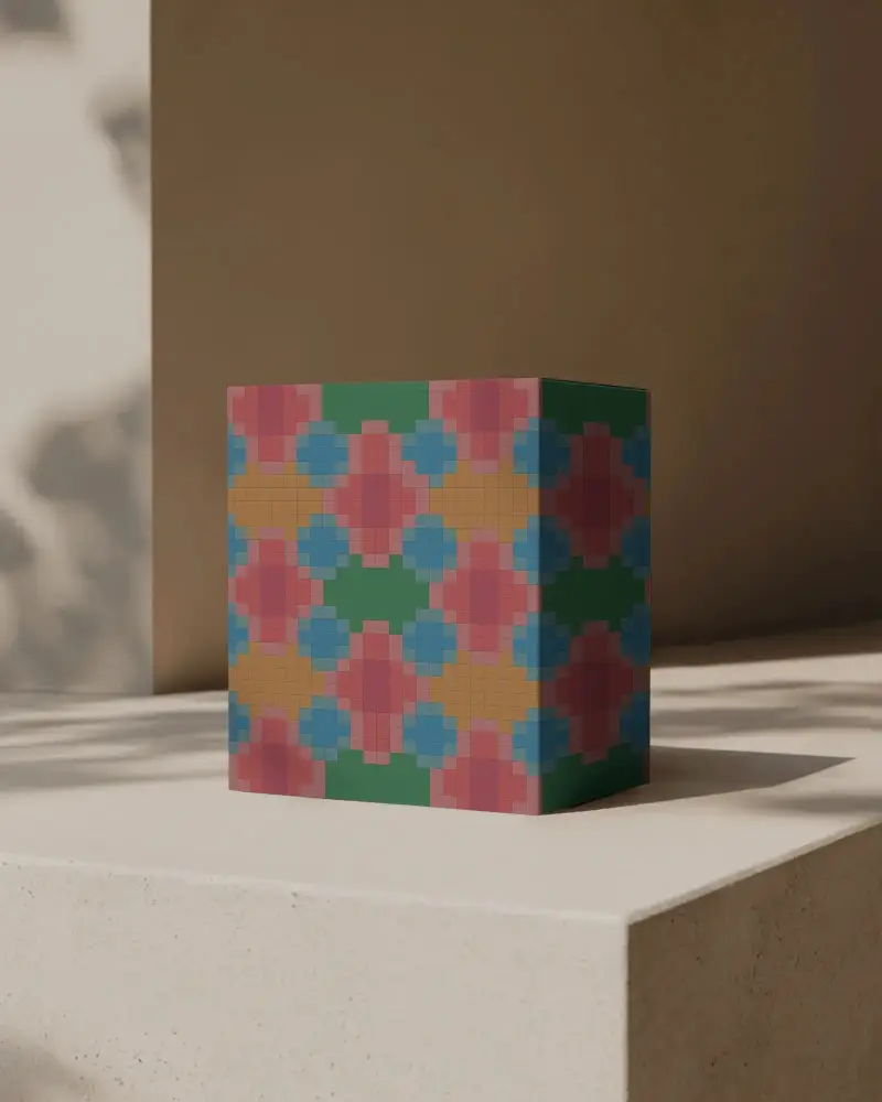 Minimalist Product Packaging Box Mockup On Solid Pedestal With Subtle Shadow Effects