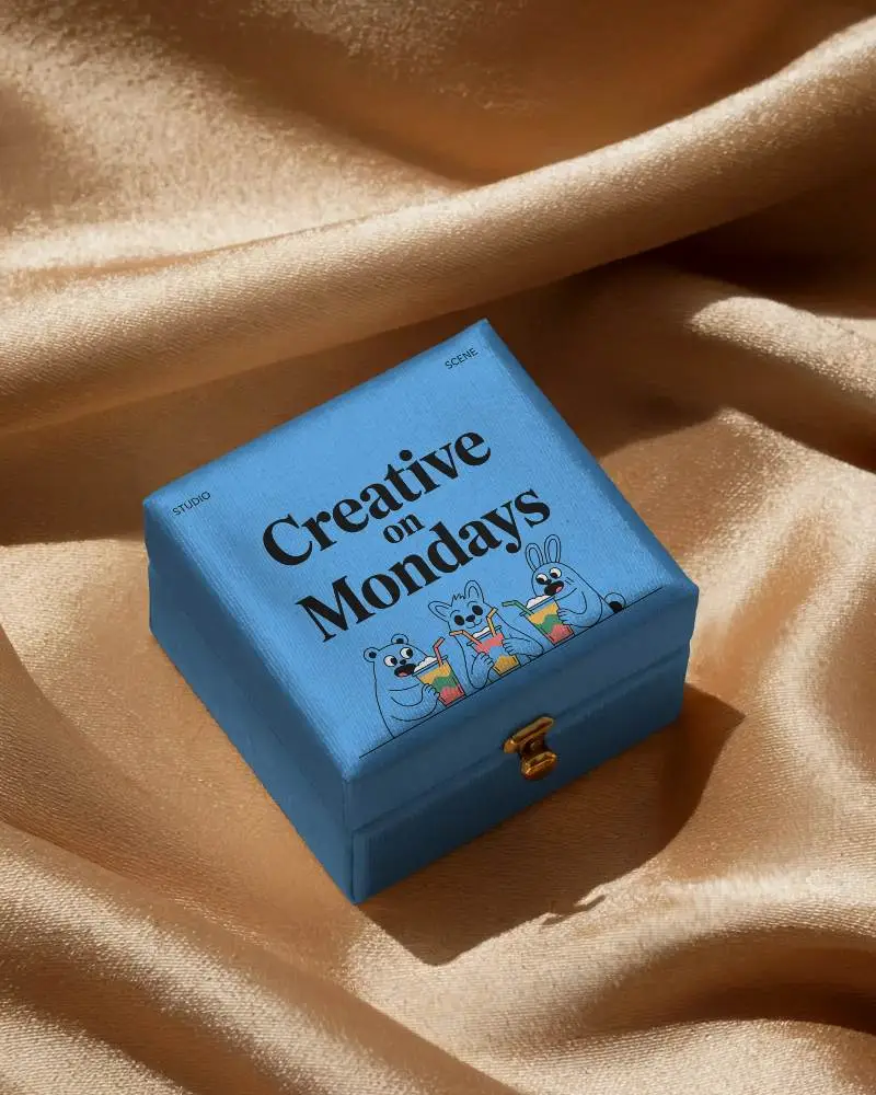 Elegant Closed Jewelry Box Mockup On Soft Fabric Background With Luxury Presentation Vibe