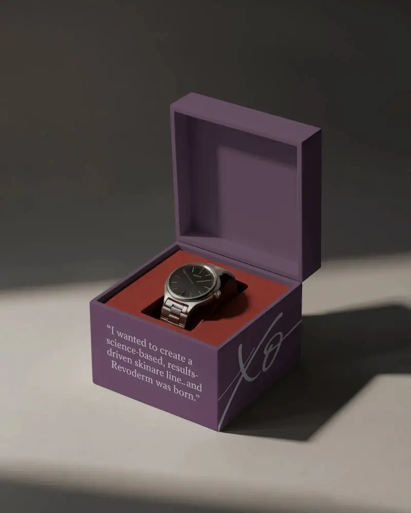 Luxury Watch Packaging Box Mockup Open Display Elegant Storage Accessory Protection Design