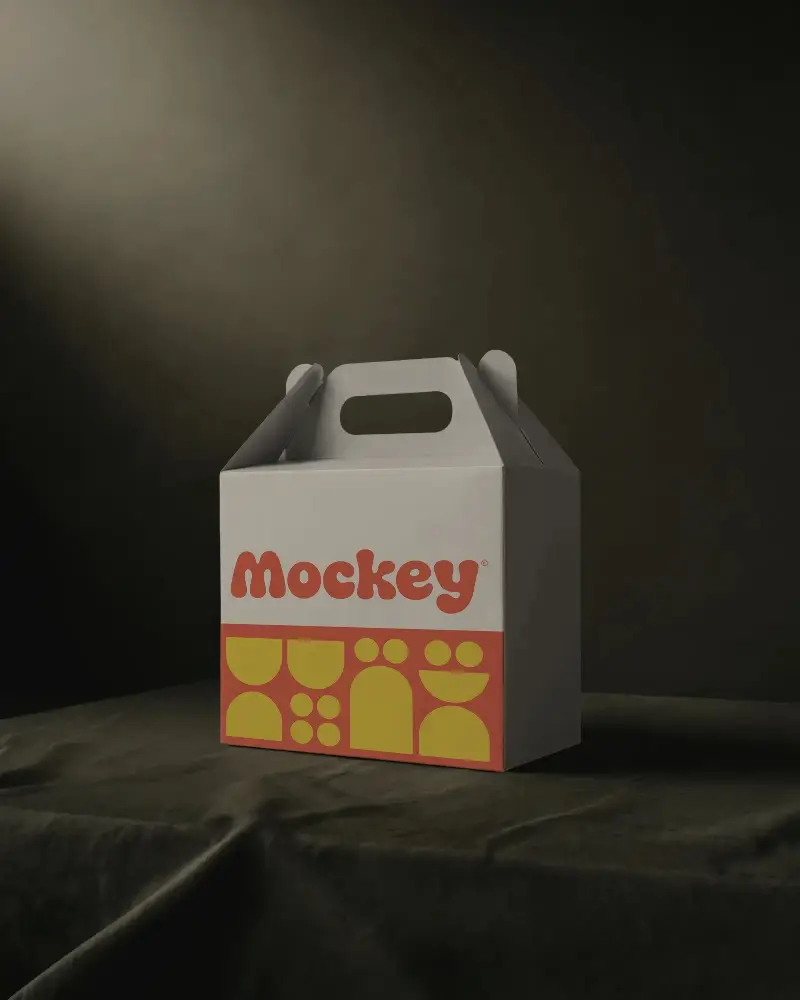 Customizable Carrying Box Mockup For Retail Packaging Design And Brand Presentation