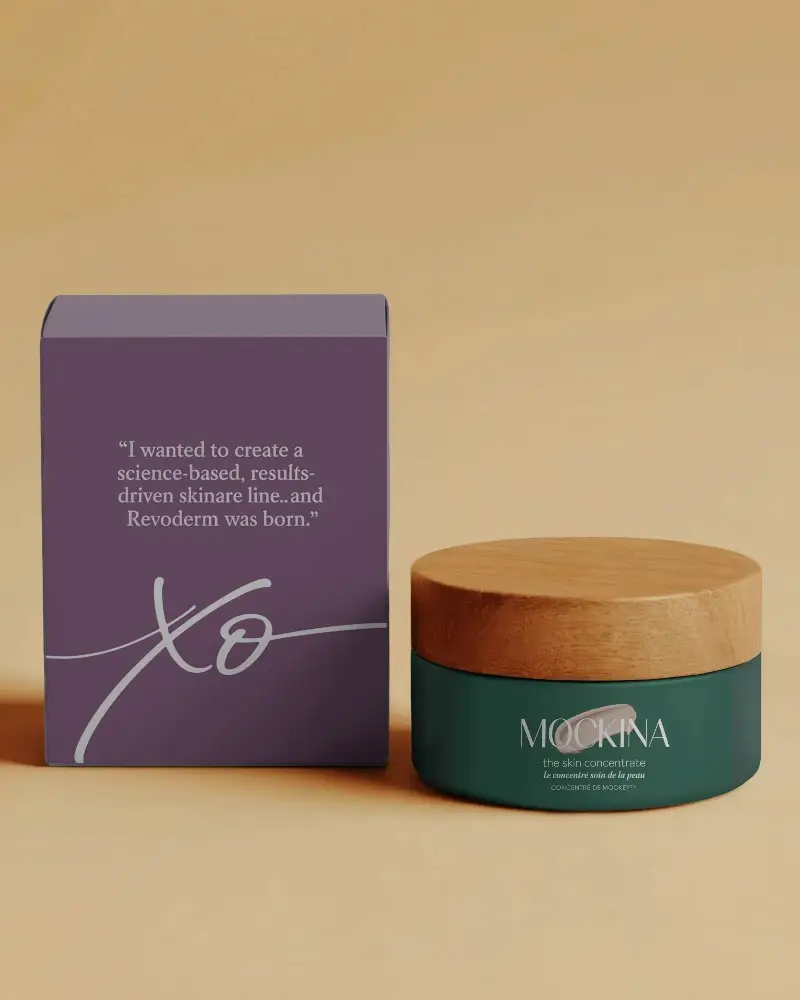 Minimalist Cosmetic Packaging Mockup With Wooden Lid Box Design For Luxury Products