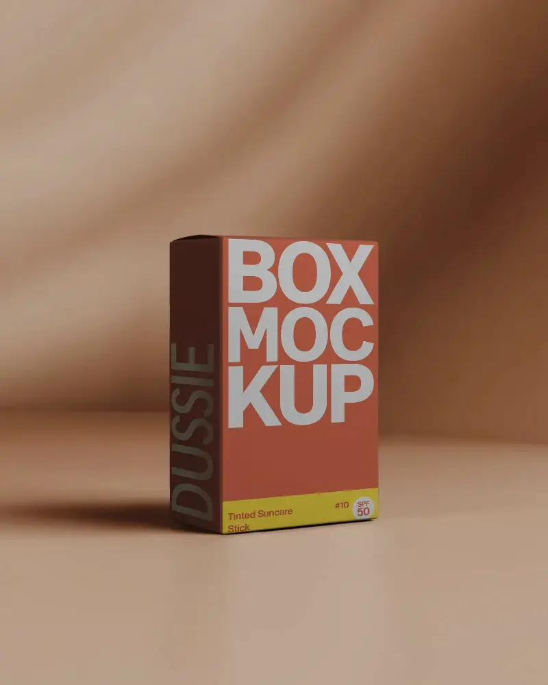 Elegant Standing Box Packaging Mockup For Cosmetics And Luxury Items