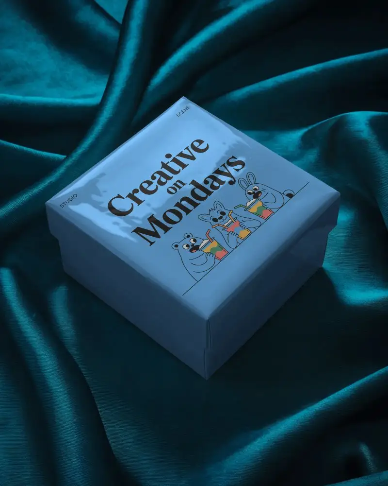 Luxury Glossy Square Gift Box Mockup For Custom Branding And Packaging Design Presentation