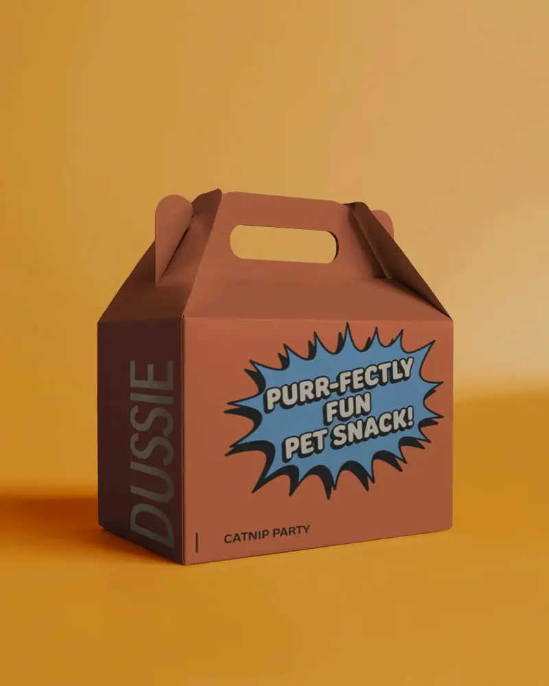 Portable Carrying Box Mockup With Handle For Easy Transport Packaging Design Idea