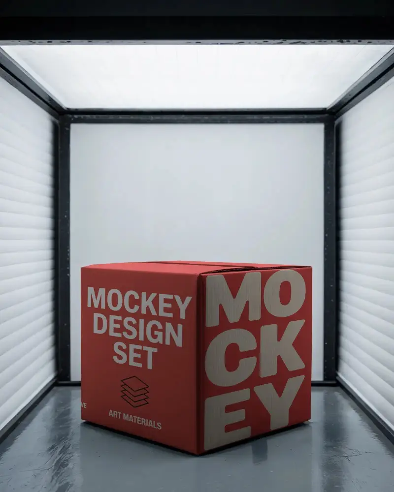 Premium Corrugated Box Mockup Used For Product Shipping And Storage Purposes