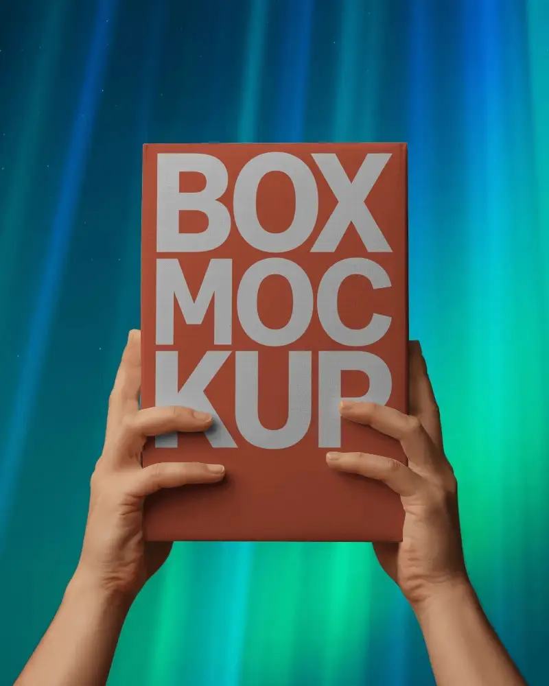 Realistic Mockup Of Box Held By Two Hands For Branding And Marketing Purposes