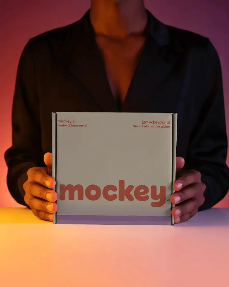 Warm Glow Tabletop Box Mockup Sleek Product Display With Balanced Light