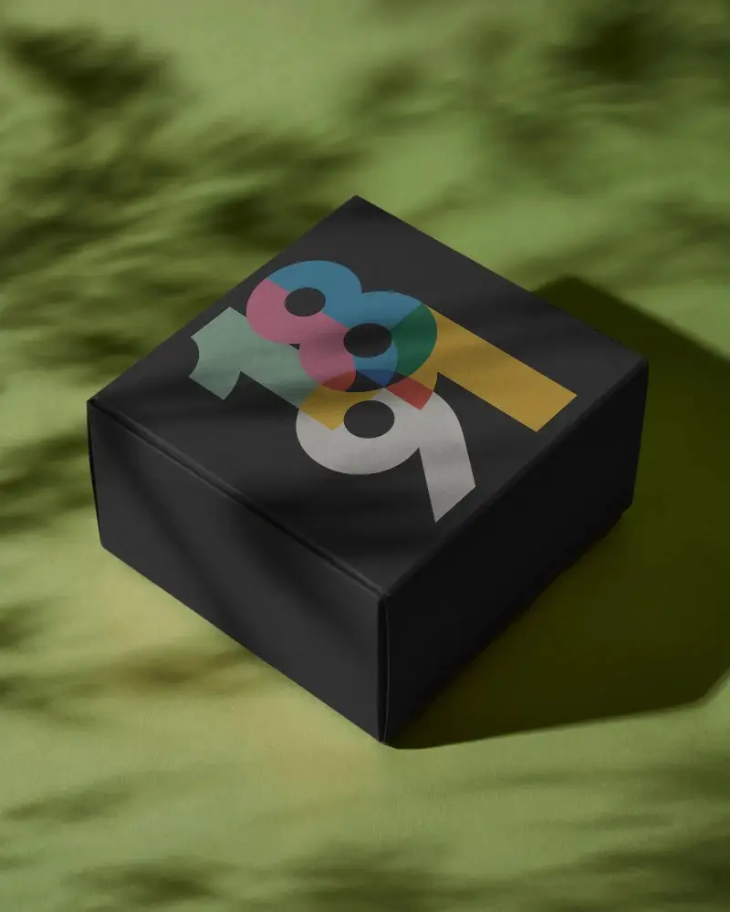 Elegant Closed Folding Box Mockup In Stylish Perspective Background For Advertising