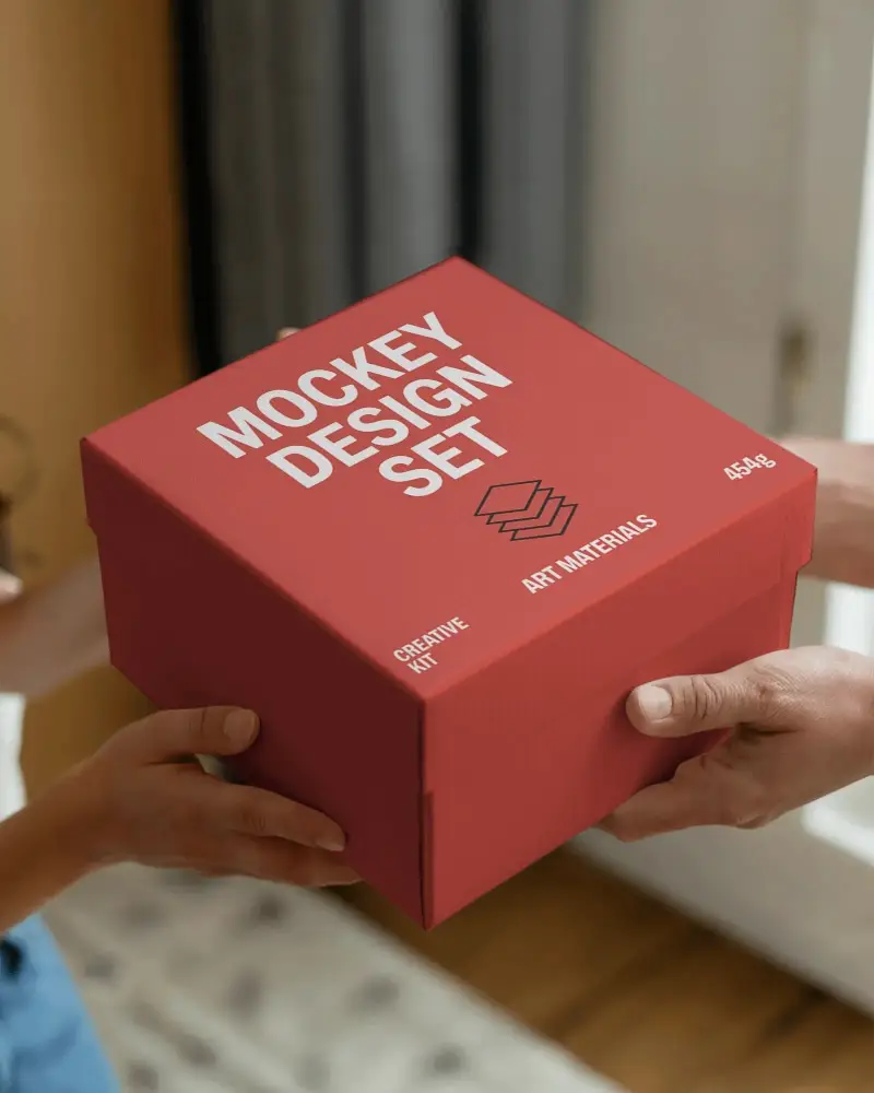 Premium Quality Rigid Box Mockup For Luxury Gifts With Secure Lid Design And Easy Handling