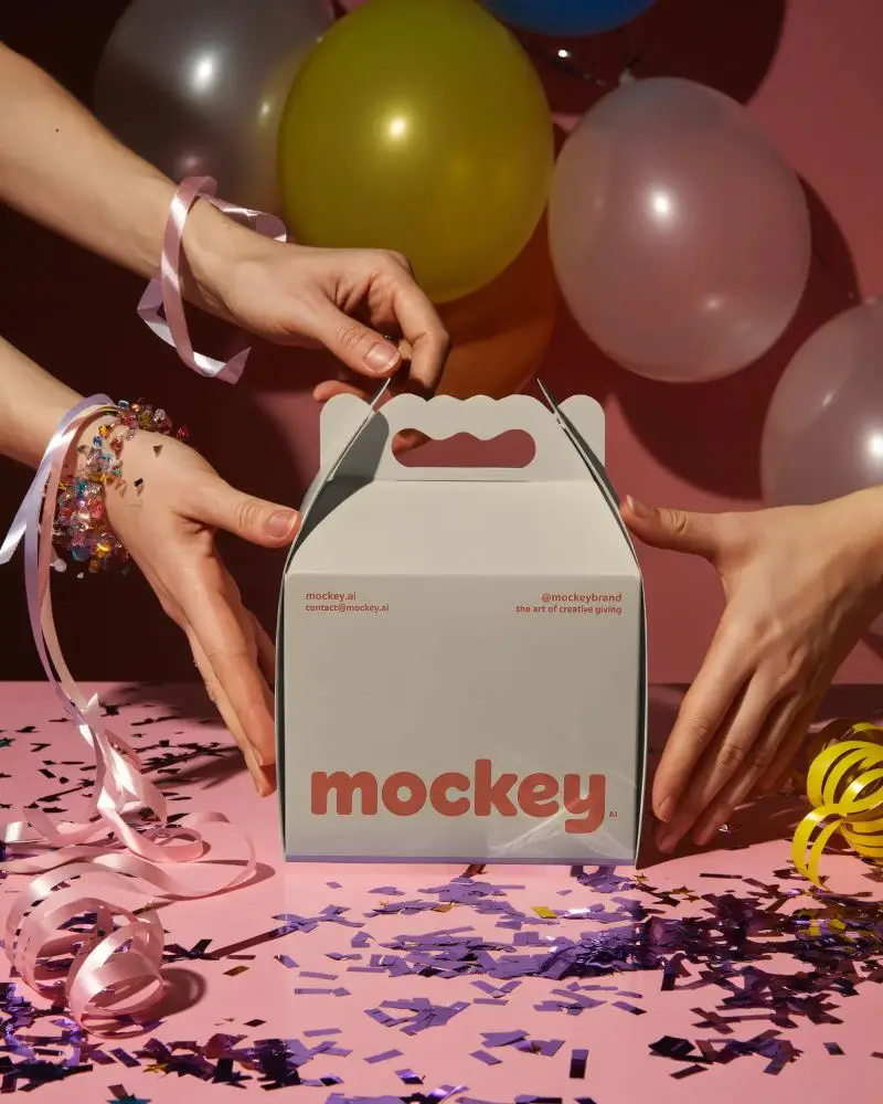 Premium Carry Box Mockup Perfect For Event Gifts Corporate Packaging And Personalized Presents