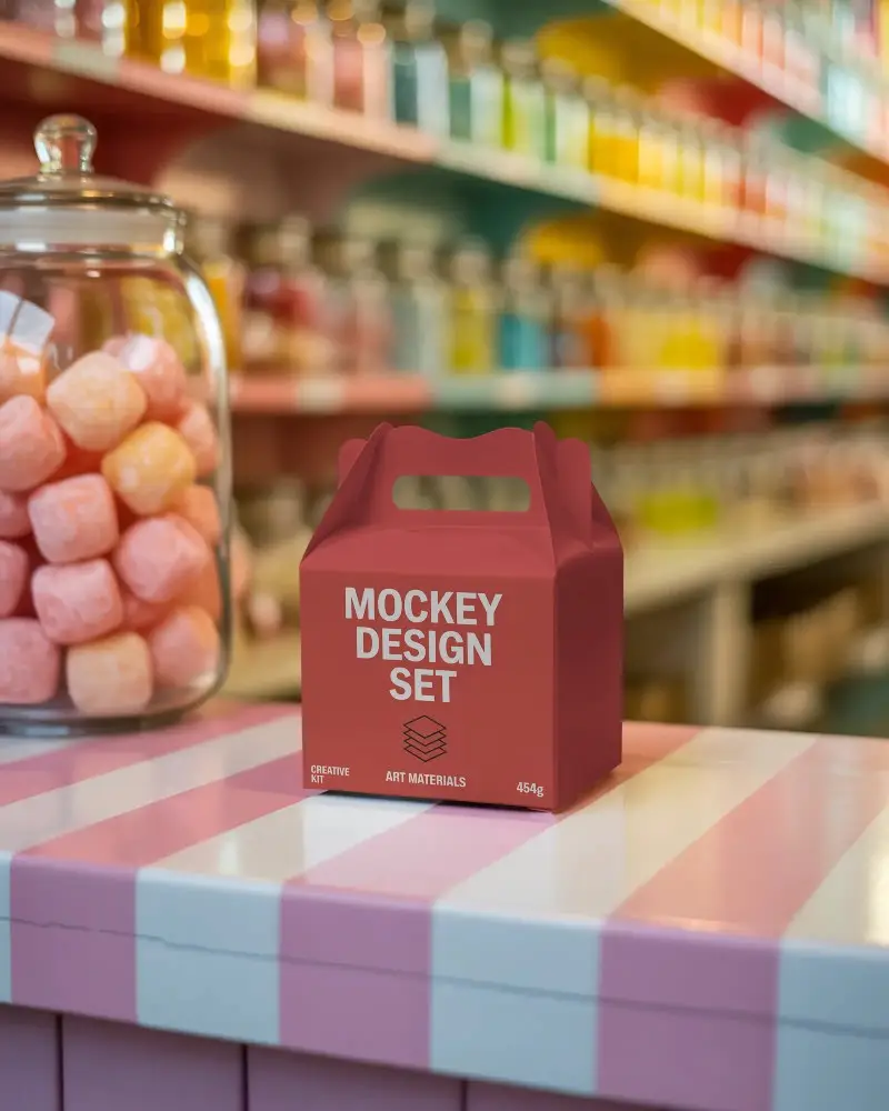 Minimalist Carry Box Mockup Ready For Branding And Product Presentation In Retail Settings