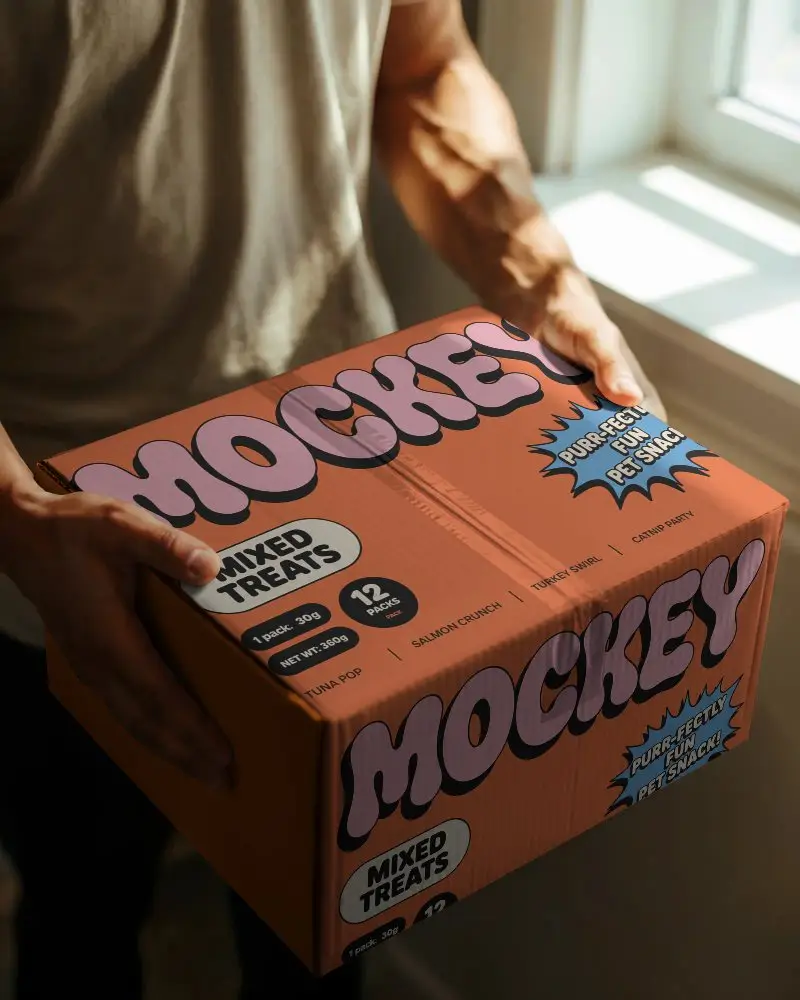 Realistic Rectangular Box Mockup For Delivery Service And Retail Packaging Display Use