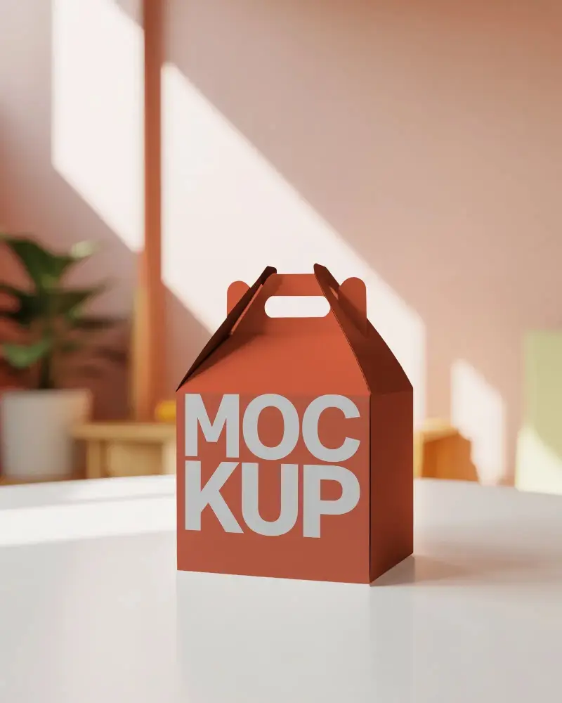 Elegant Foldable Packaging Box Mockup Demonstrating Compact Carry Design For Merchandise