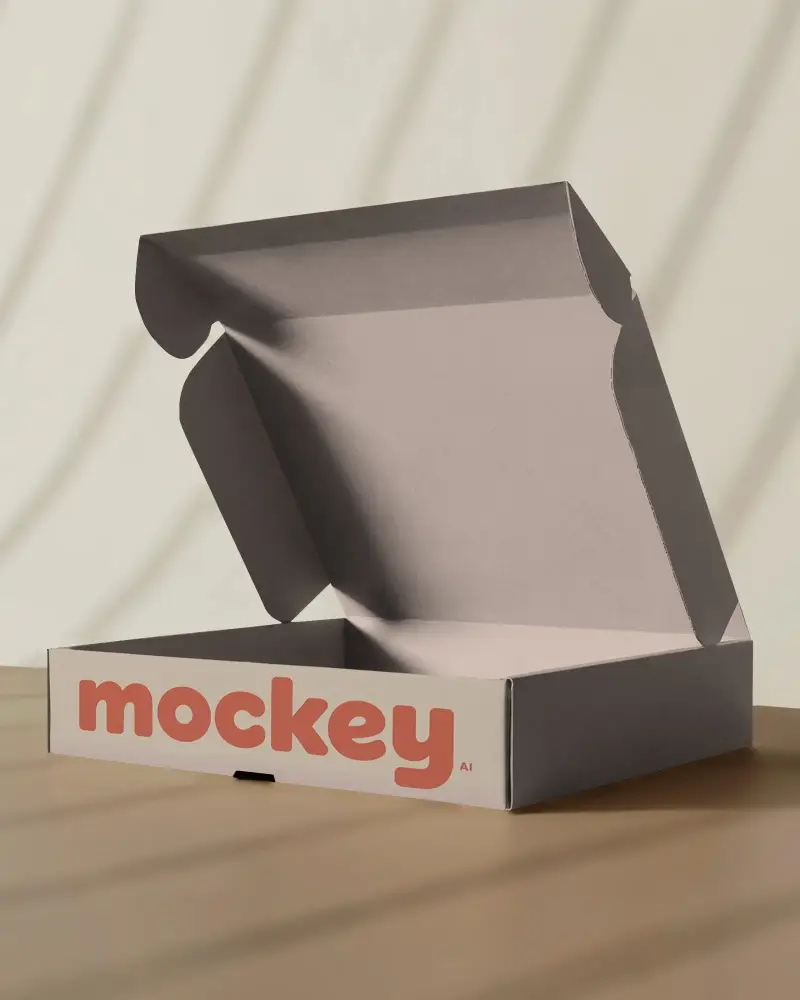 Foldable Cardboard Box Mockup For E Commerce Gift Packaging And Delivery Service