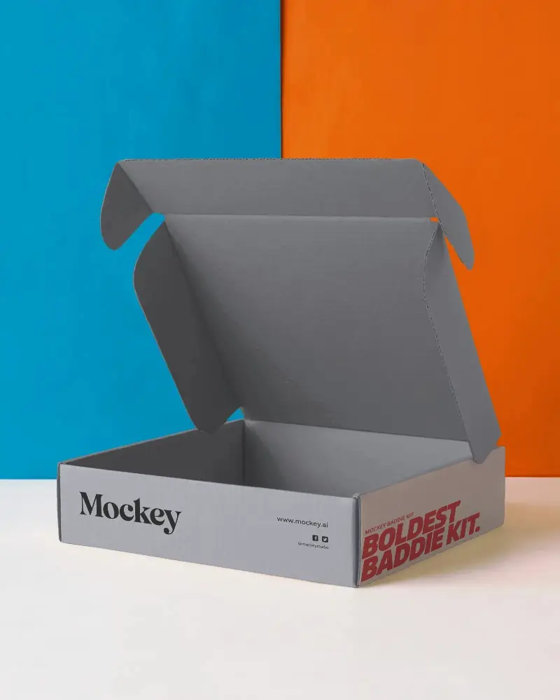 Premium Quality Rigid Cardboard Box Mockup With Lid For Eco Friendly Packaging And Product Delivery