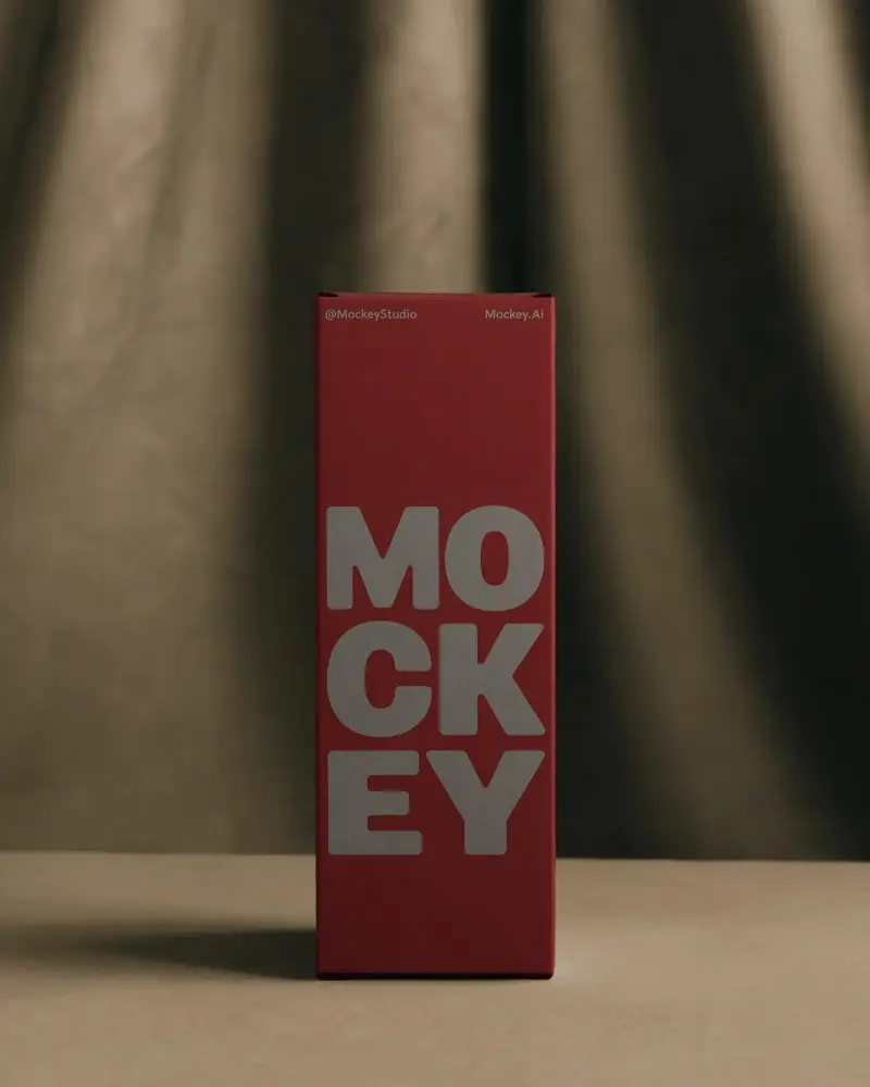 Sleek Minimalist Vertical Box Packaging Mockup For Luxury Product Display Design