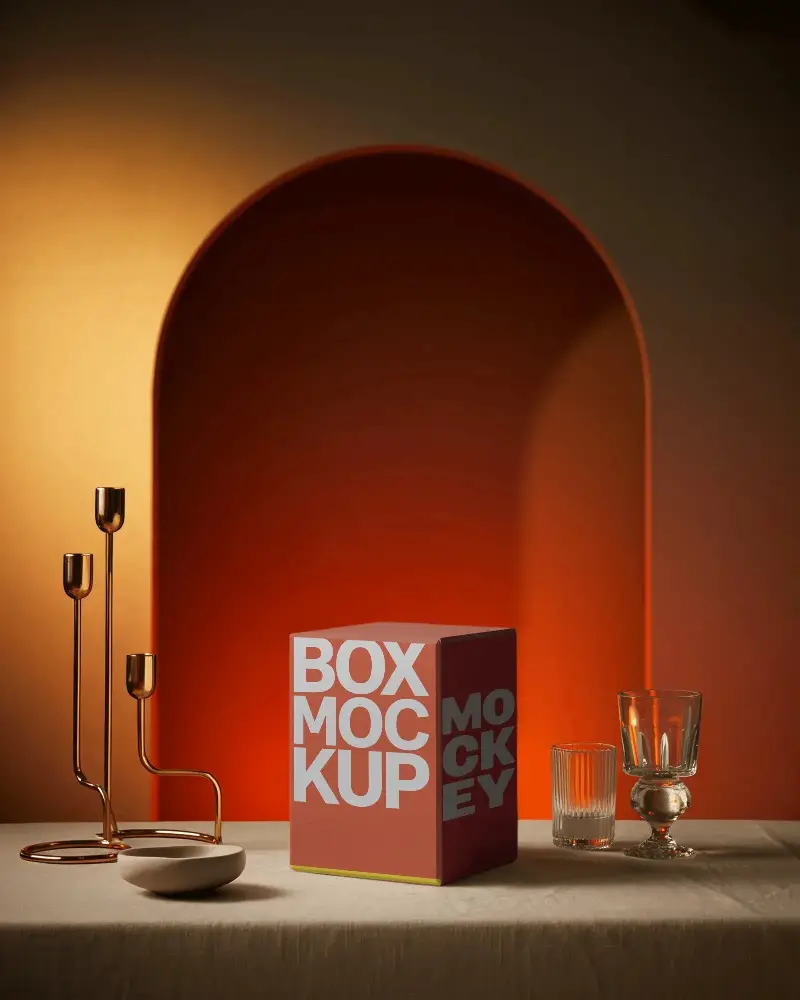 Elegant Minimalist Box Mockup For Luxury Product Packaging And Brand Presentation Setup