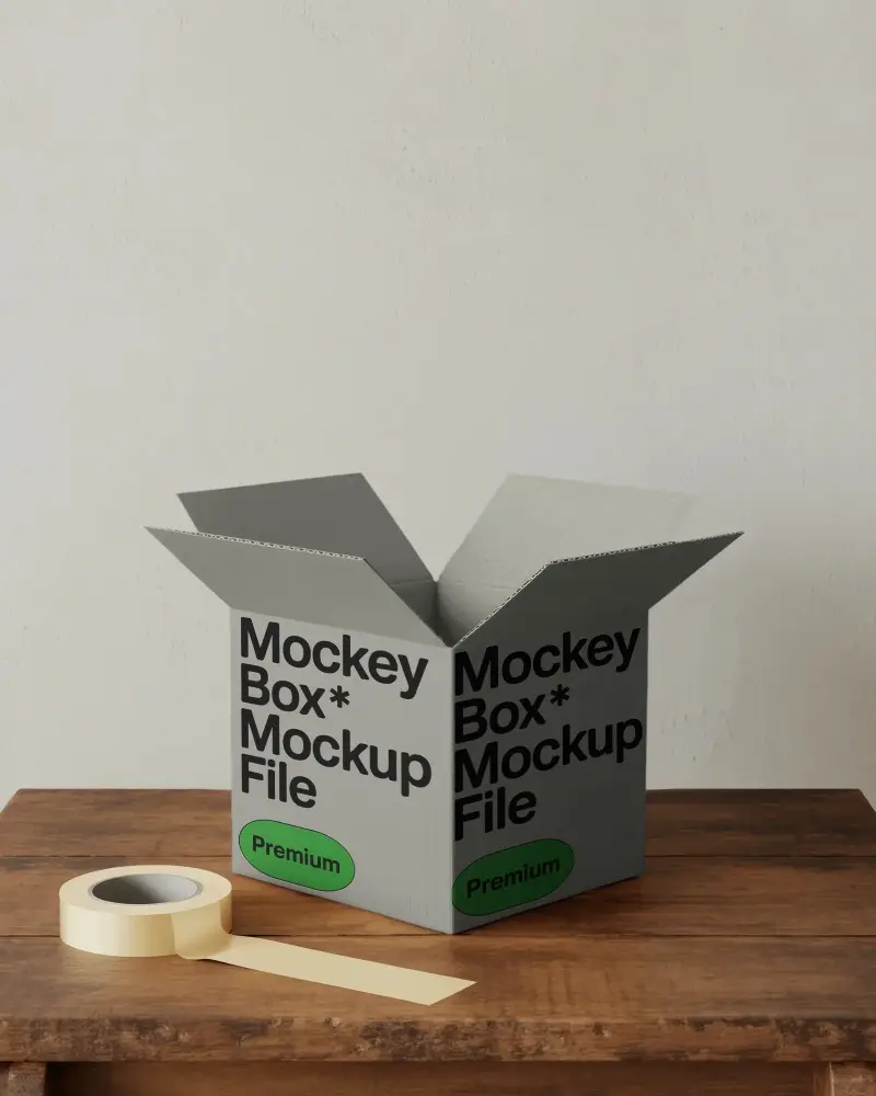 Blank Unfolded Packaging Box Mockup Ideal For Custom Logo Printing And Design Showcase