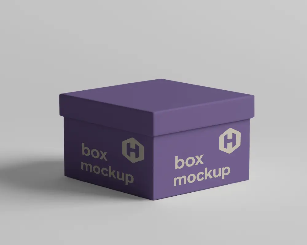 Box With Lid Mockup With Two Sides Visible