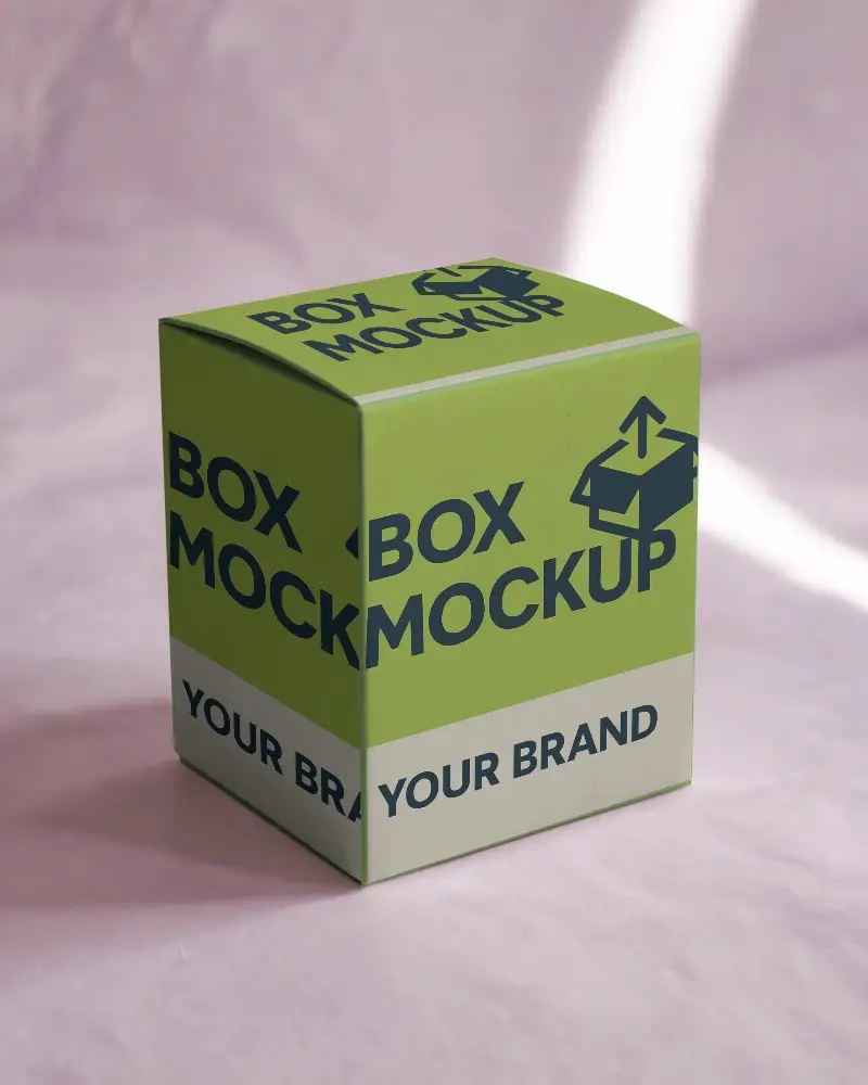 Soft Light Square Box Mockup On Pastel Pink Background With Subtle Texture And Minimal Design Space