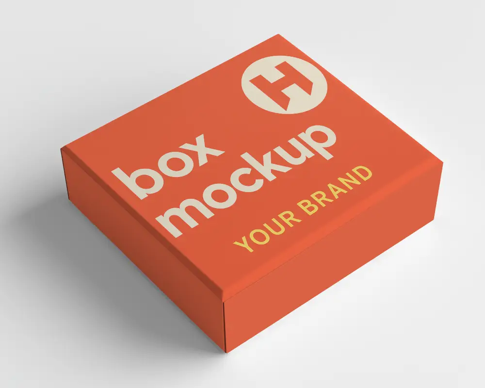 Clean Minimalist Packaging Mockup White Box On Bright Monochrome Background With Soft Shadows Elegant And Modern Branding 0108