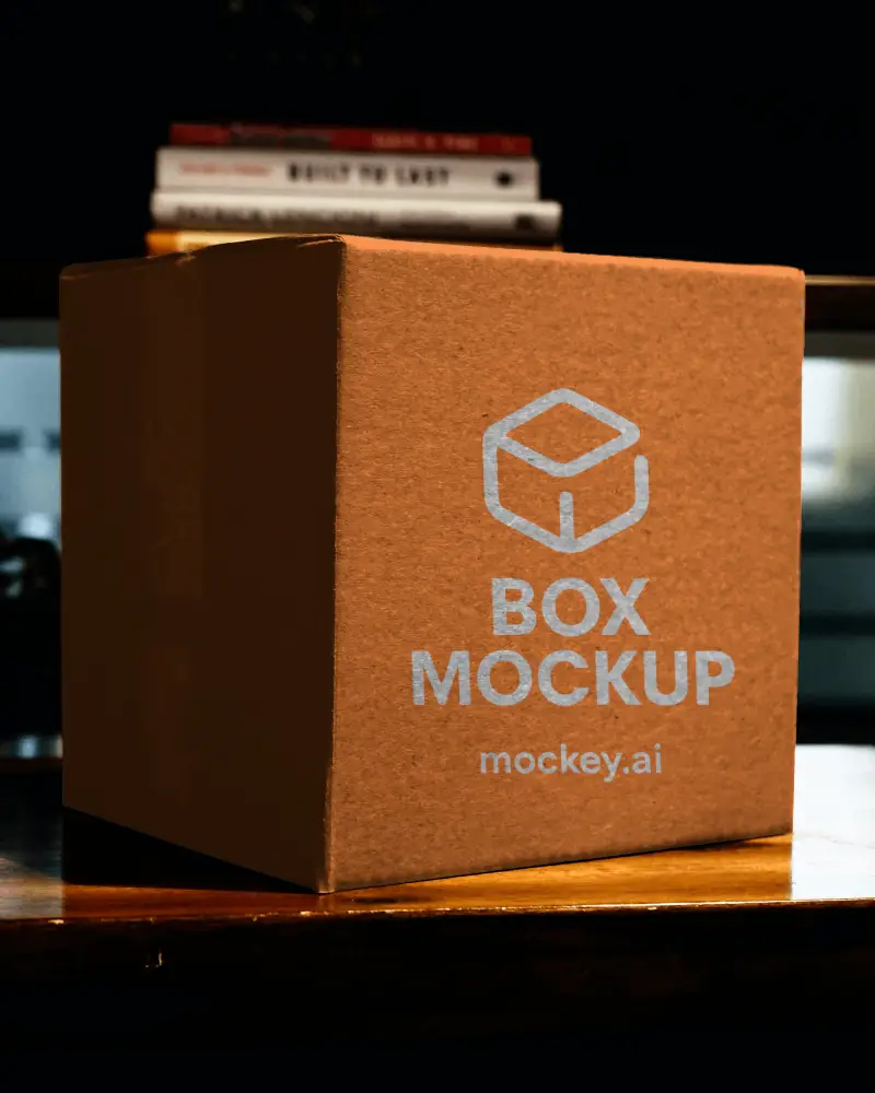 Orrugated Box Mockup On Table