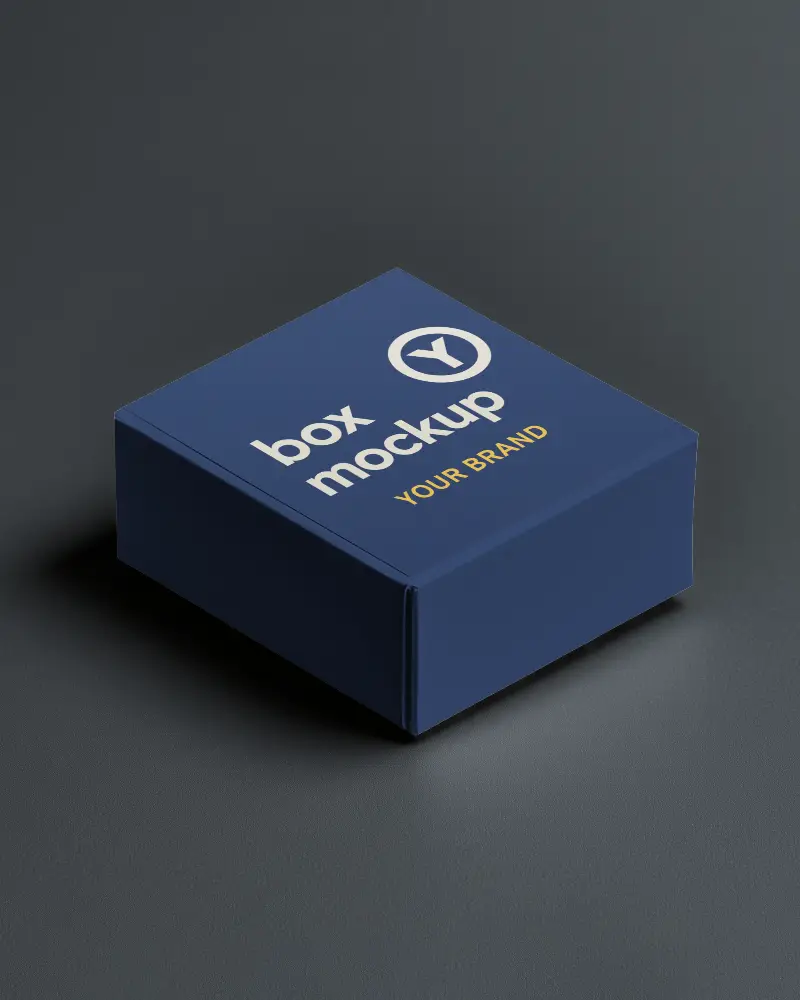 Dark Elegant Box Mockup Small White Packaging On Sleek Black Surface Subtle Lighting Modern And Premium 084