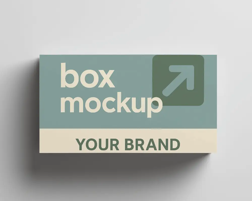 Landscape Rectangular Box Mockup Front View Soft Lighting Minimalist Packaging Design 0103